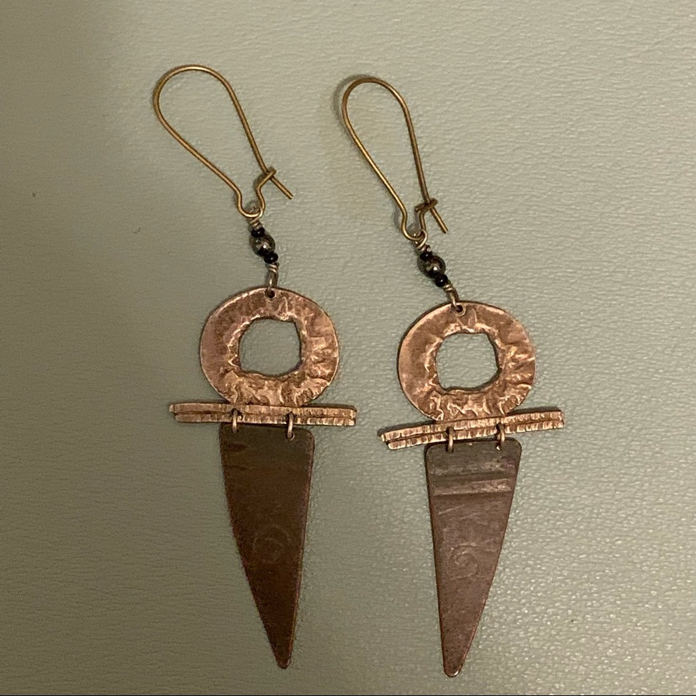 Modern Silver & Copper Earrings